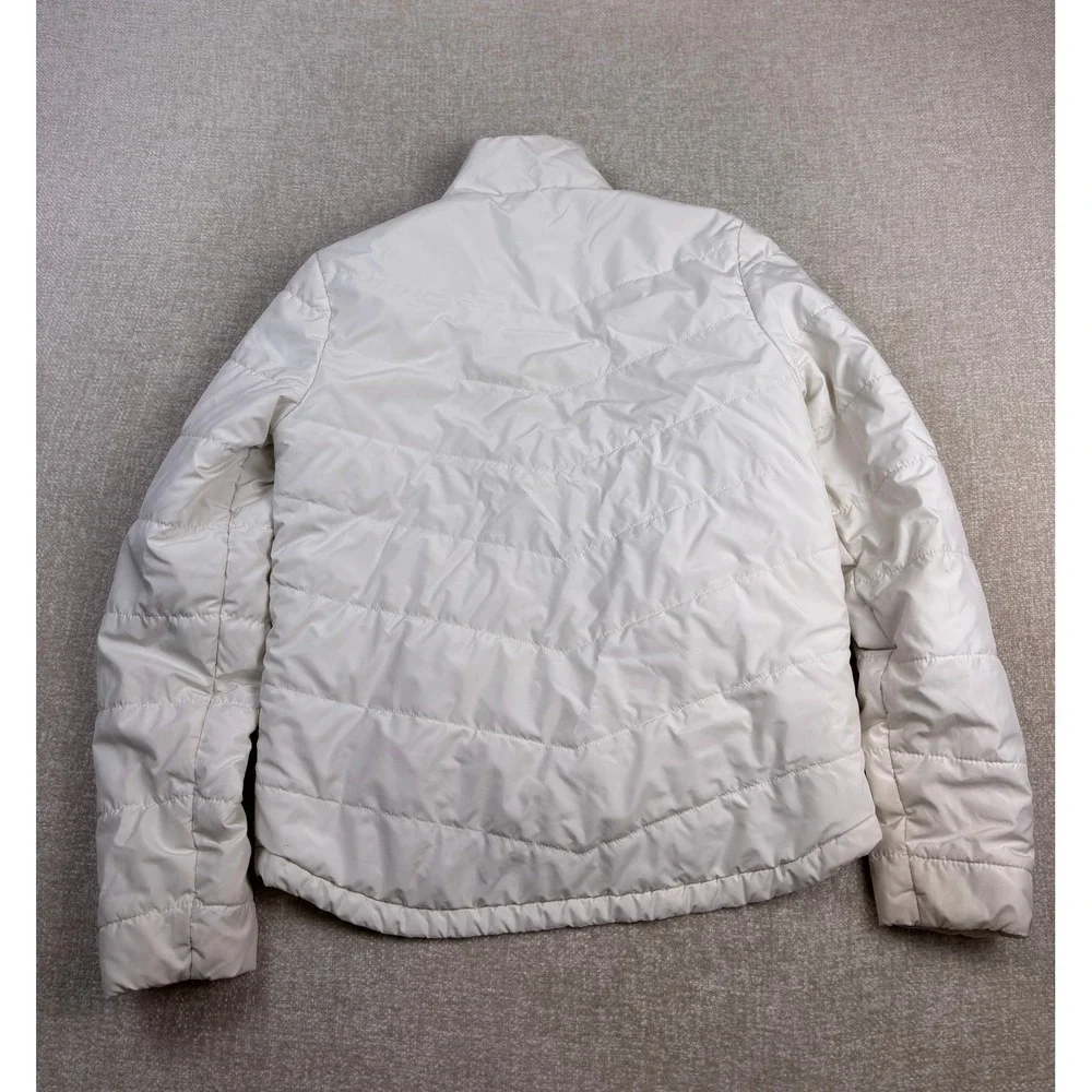 The North Face Womens White Quilted Puffer Jacket Full Zip Small